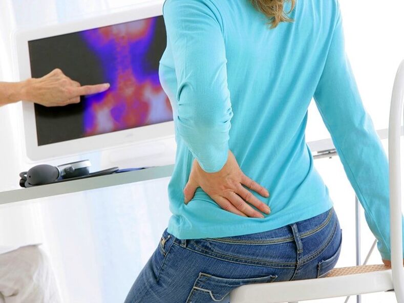back pain with osteochondrosis lumbar region