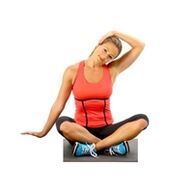 The girl performs her head leaning