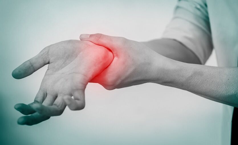 pain due to articulation of the wrist joint